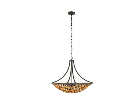 Ventura 6-Light Pendant in Matte Black and Gold